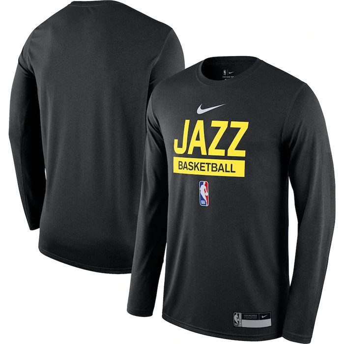 Men's Utah Jazz Black 2022/23 Legend On-Court Practice Performance Long Sleeve T-Shirt
